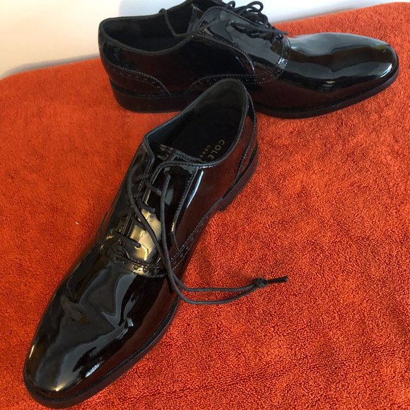 New Men's Cole Haan Patent Leather Lace Up Shoes 12M - Picture 9 of 12